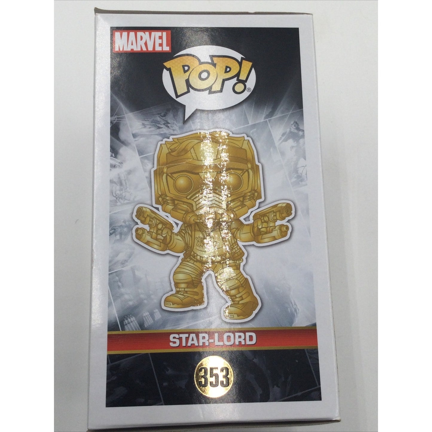 Funko Pop Star-Lord Gold Chrome Marvel Studios Vinyl Figure #353 Box Exclusive