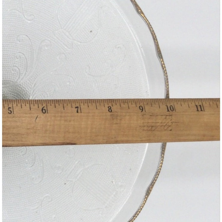 Vintage Jeanette Co Glass Harp Cake Stand 10" Lyre Round Pattern Light Pink Tone