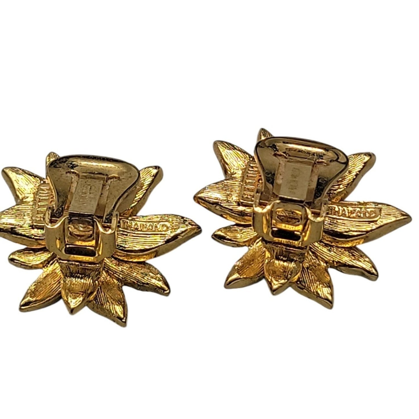 Nolan Miller Poinsettia Jewelry Set Red Enamel Gold Plated Chrjstmas Holiday