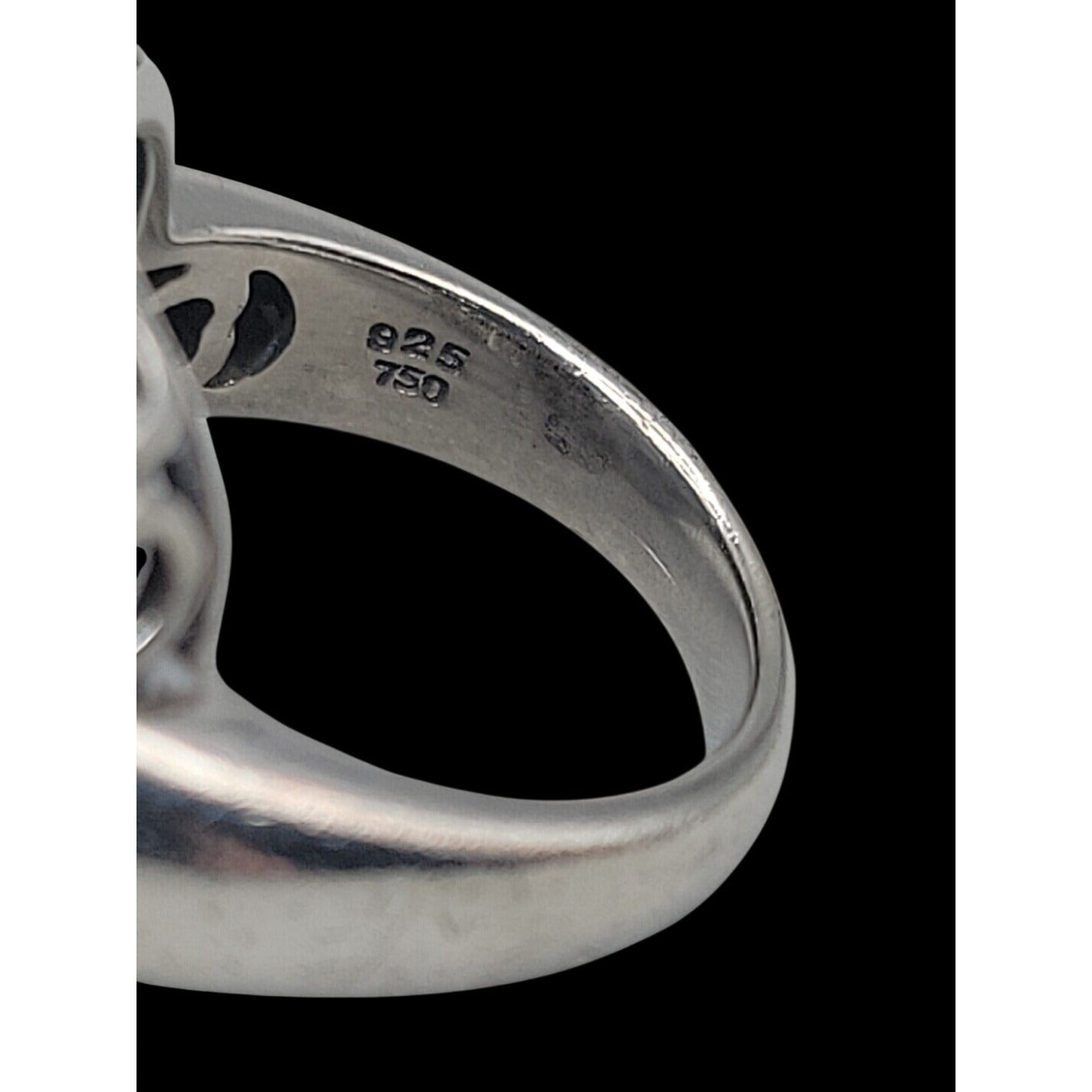 Gail Scott Sterling Silver & 18k Diamond Basket Weave Ring Ladies 6.75 15.66g