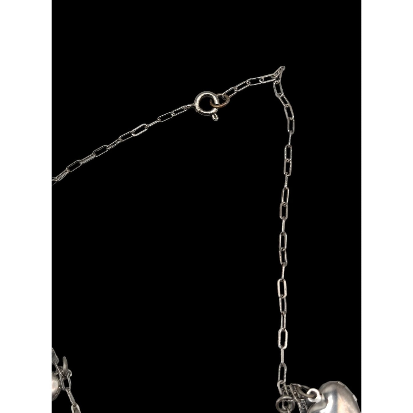 Love Choker Necklace 16" Frost Glass 8 Silver Plated Double Photo Locket Charms