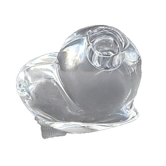 VTG Rogaska Heavy Lead Crystal Heart Paper Weight Candle Holder Slovenia Signed