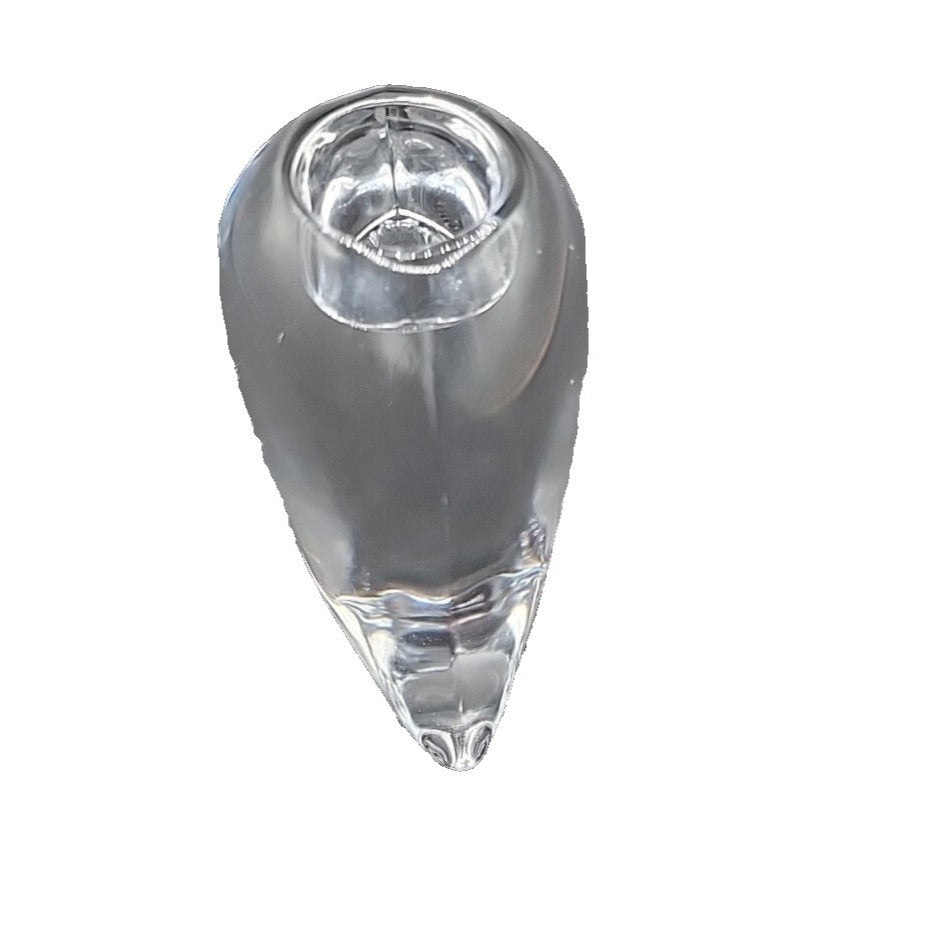 VTG Rogaska Heavy Lead Crystal Heart Paper Weight Candle Holder Slovenia Signed