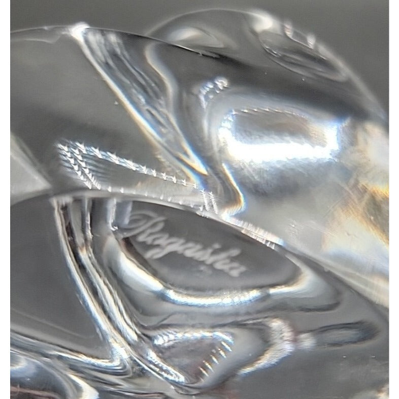 VTG Rogaska Heavy Lead Crystal Heart Paper Weight Candle Holder Slovenia Signed