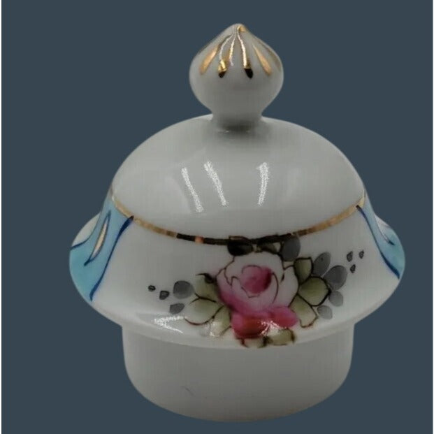 Antique Royal Crown Kinran Nippon Porcelain Coffee Pot Hand-Painted Roses 8"