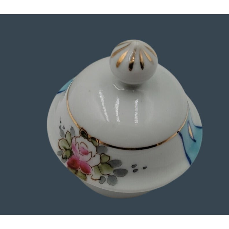 Antique Royal Crown Kinran Nippon Porcelain Coffee Pot Hand-Painted Roses 8"
