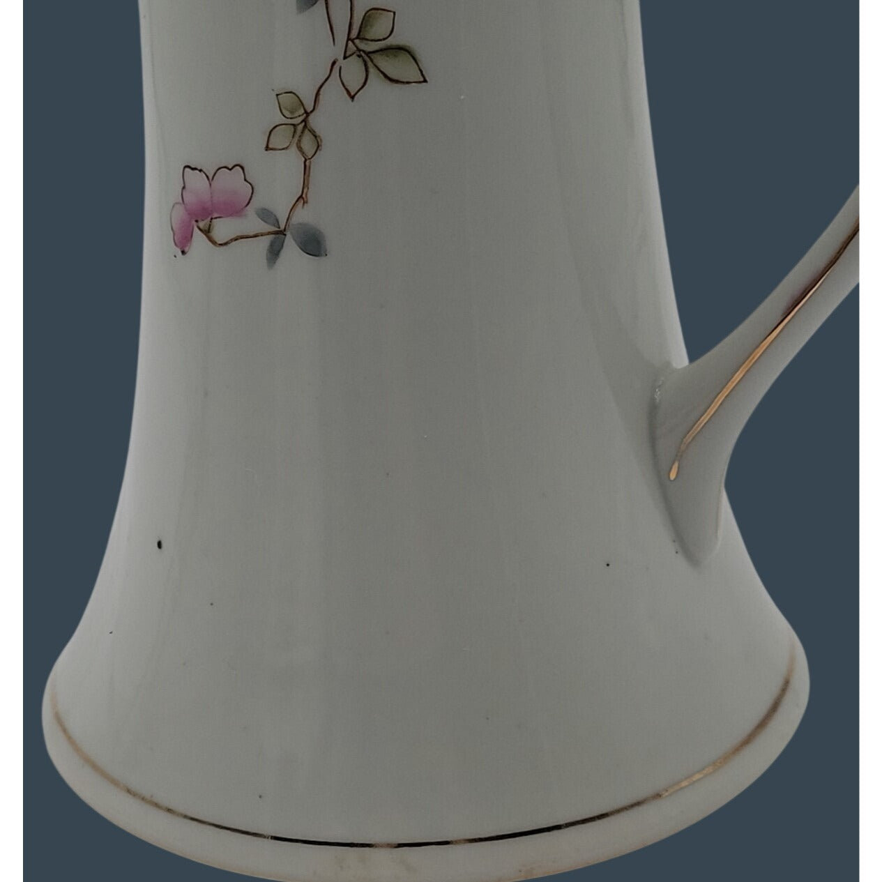 Antique Royal Crown Kinran Nippon Porcelain Coffee Pot Hand-Painted Roses 8"