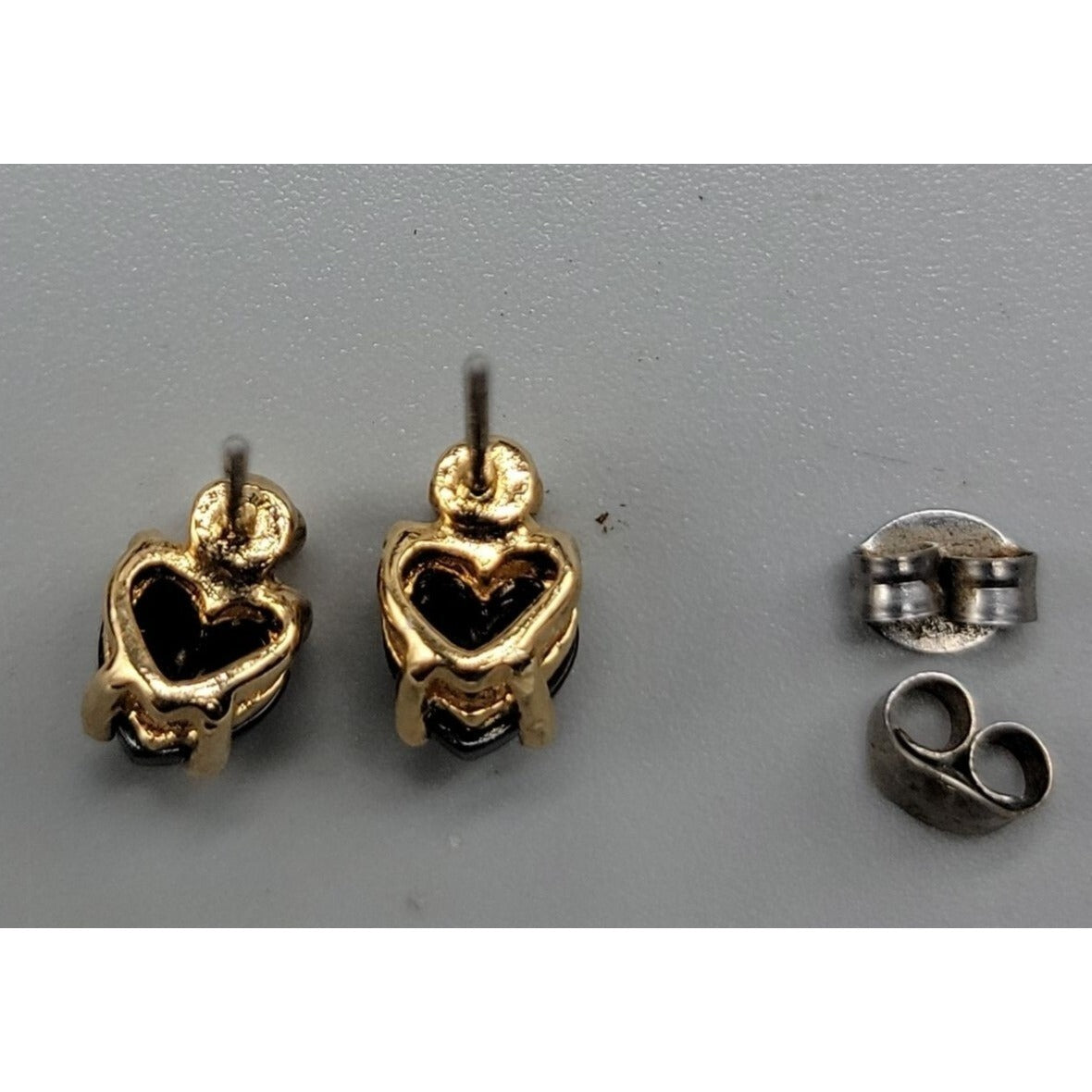 Genuine Black Onyx Heart Cut Earrings 18k Gold Plated  Finish & Certificate