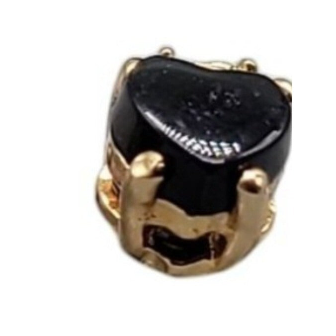 Genuine Black Onyx Heart Cut Earrings 18k Gold Plated  Finish & Certificate