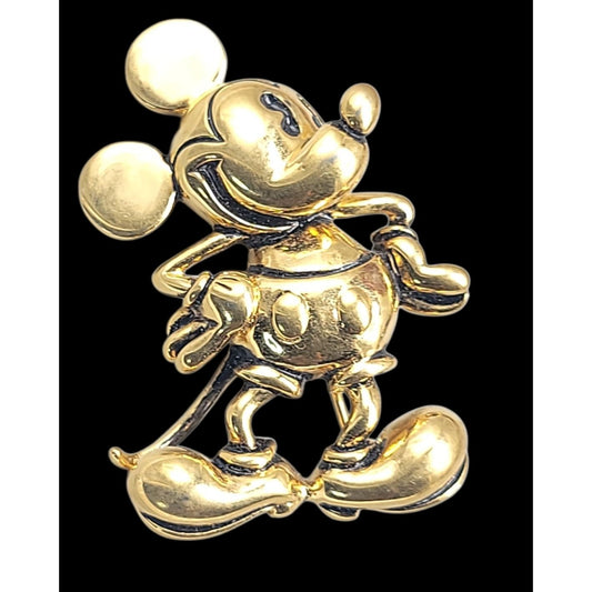 Vintage Napier Disney Mickey Mouse Brooch Pin Gold Tone Signed Collectible