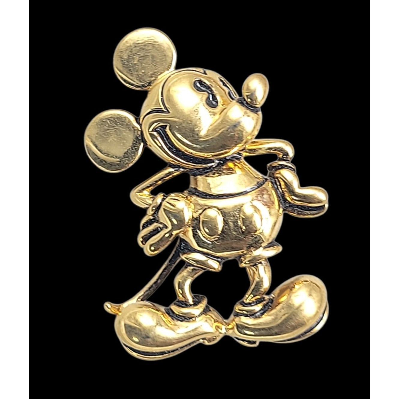 Vintage Napier Disney Mickey Mouse Brooch Pin Gold Tone Signed Collectible