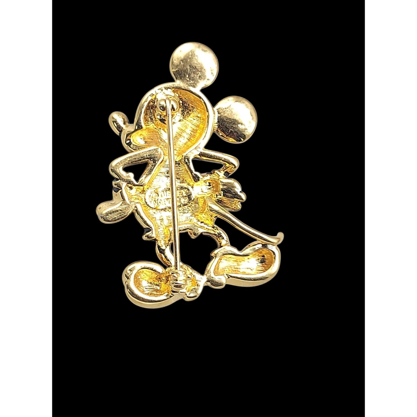 Vintage Napier Disney Mickey Mouse Brooch Pin Gold Tone Signed Collectible