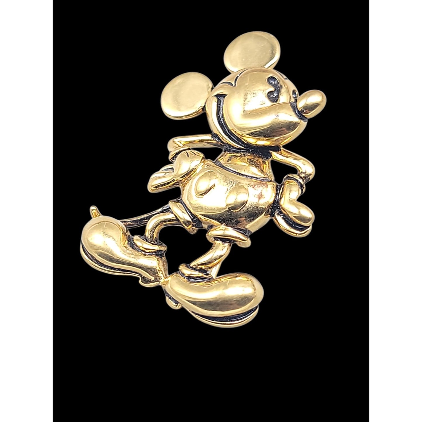 Vintage Napier Disney Mickey Mouse Brooch Pin Gold Tone Signed Collectible