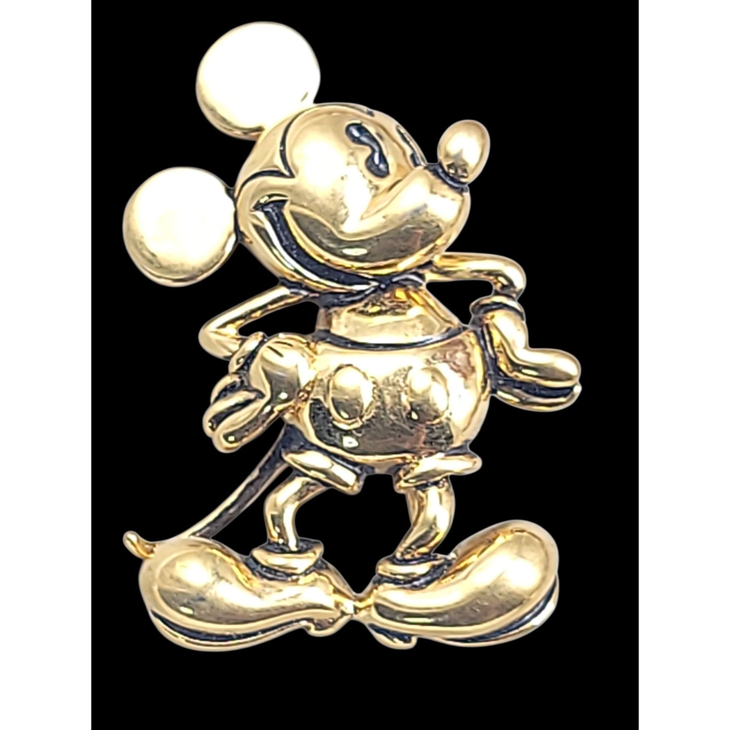 Vintage Napier Disney Mickey Mouse Brooch Pin Gold Tone Signed Collectible