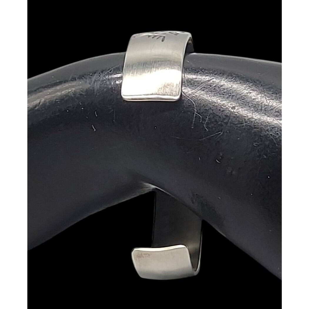 T Skies Sterling Silver Thunderbird Open Cuff Bracelet Native American SZ 6.5"