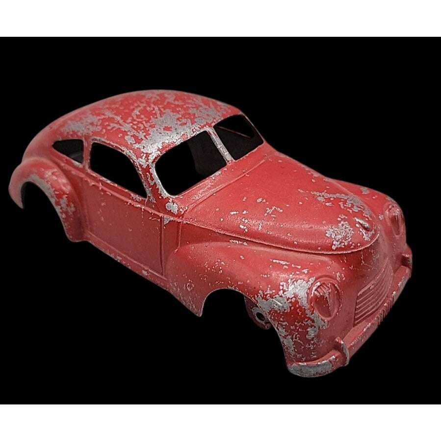 Vtg Slik-Toys Cast Aluminum Split Window Sedan Car Toy Lansing Iowa Red 9600