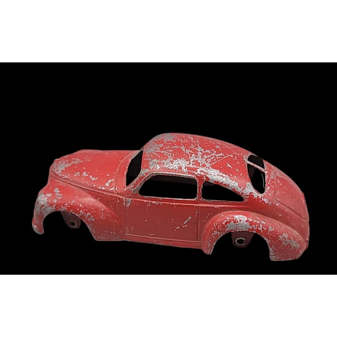 Vtg Slik-Toys Cast Aluminum Split Window Sedan Car Toy Lansing Iowa Red 9600