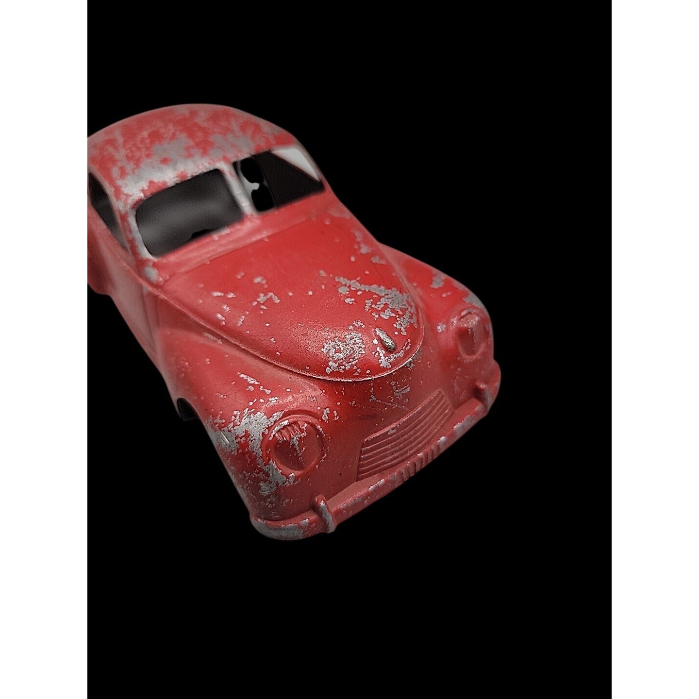 Vtg Slik-Toys Cast Aluminum Split Window Sedan Car Toy Lansing Iowa Red 9600
