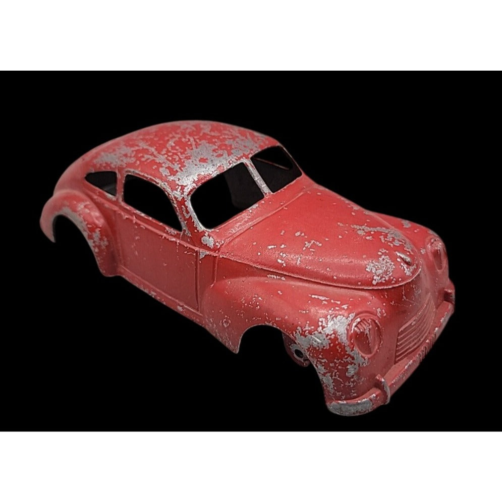 Vtg Slik-Toys Cast Aluminum Split Window Sedan Car Toy Lansing Iowa Red 9600