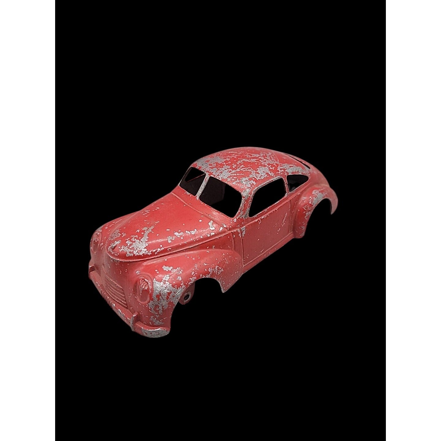 Vtg Slik-Toys Cast Aluminum Split Window Sedan Car Toy Lansing Iowa Red 9600