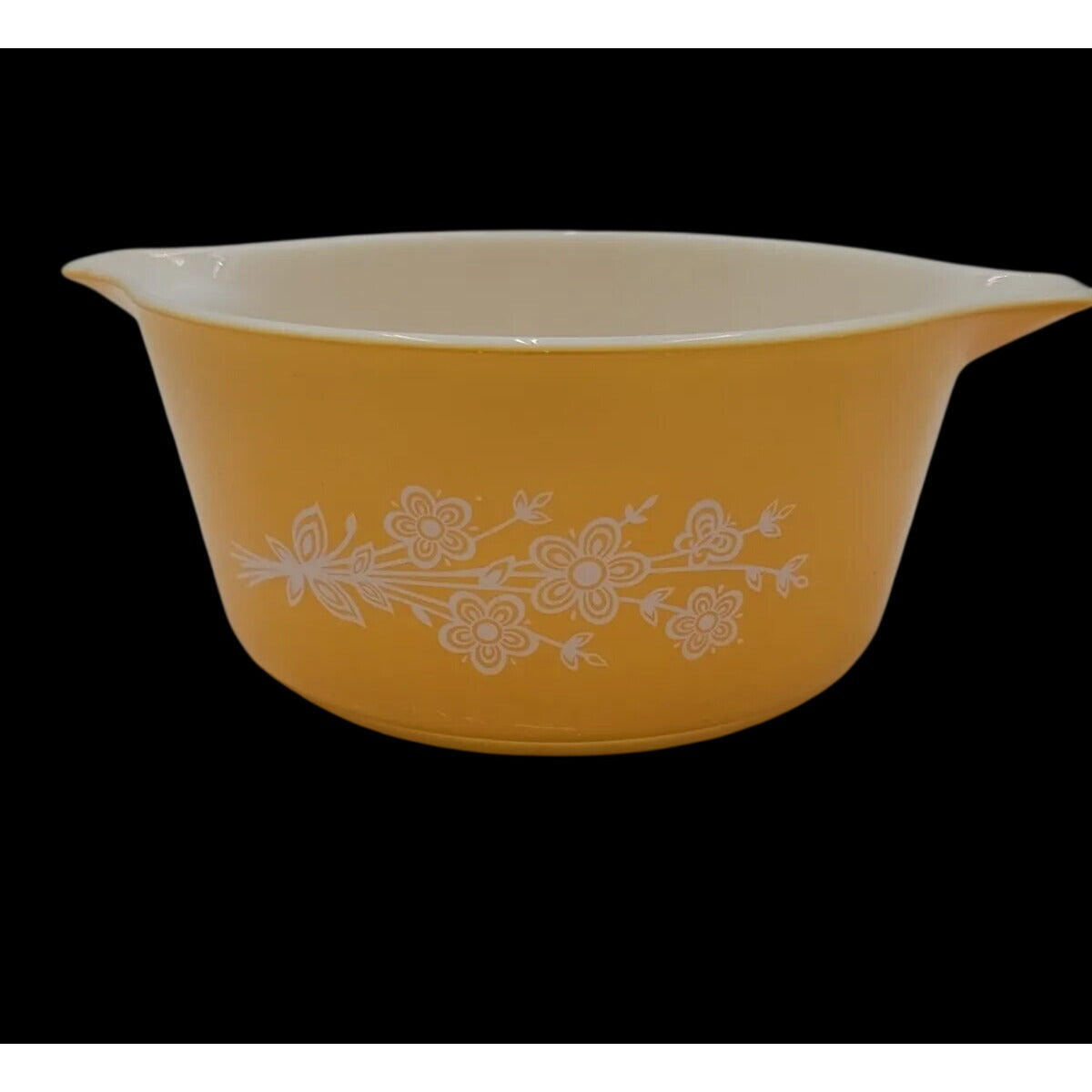 Pyrex Dish 474-B Butterfly Gold 2 Round Casserole 1979 Yellow 1.5 Qt No Lid Vtg