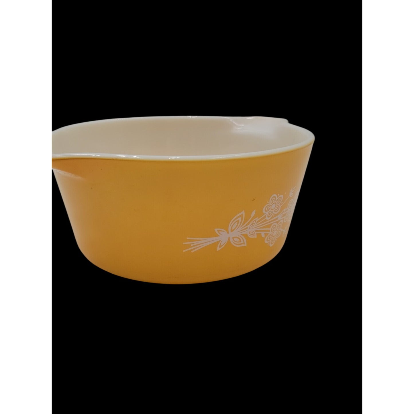 Pyrex Dish 474-B Butterfly Gold 2 Round Casserole 1979 Yellow 1.5 Qt No Lid Vtg