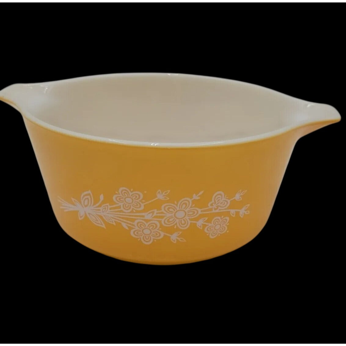 Pyrex Dish 474-B Butterfly Gold 2 Round Casserole 1979 Yellow 1.5 Qt No Lid Vtg