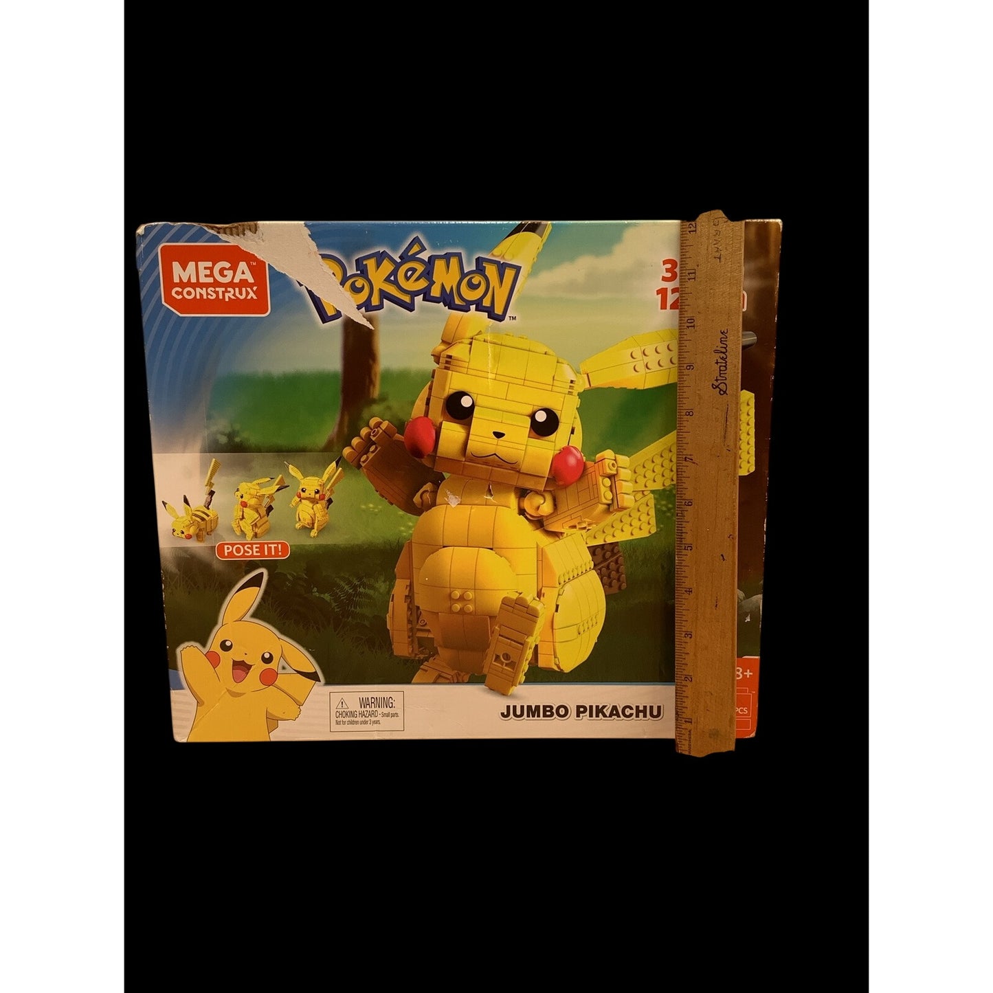 Mega Construx Pokemon JUMBO Pikachu Building Blocks Set 806pcs Distcontinued