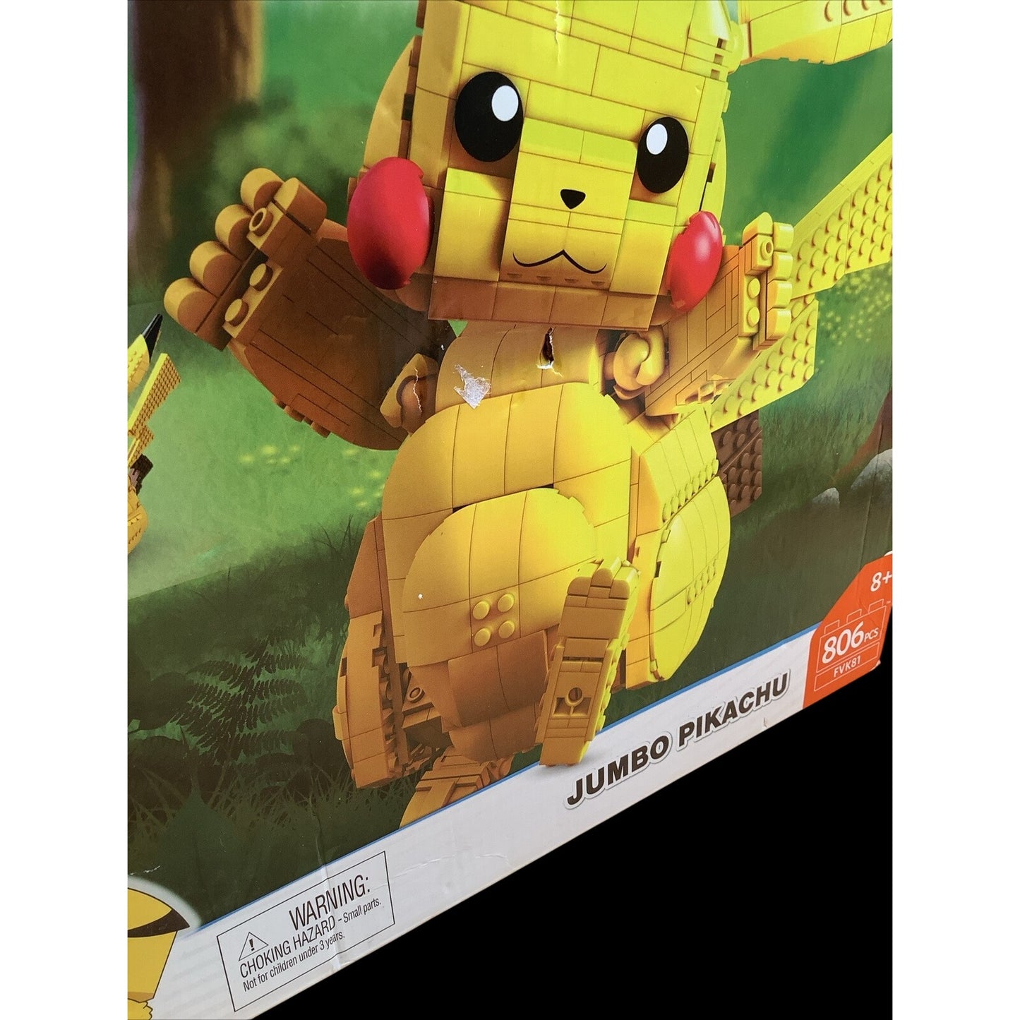 Mega Construx Pokemon JUMBO Pikachu Building Blocks Set 806pcs Distcontinued