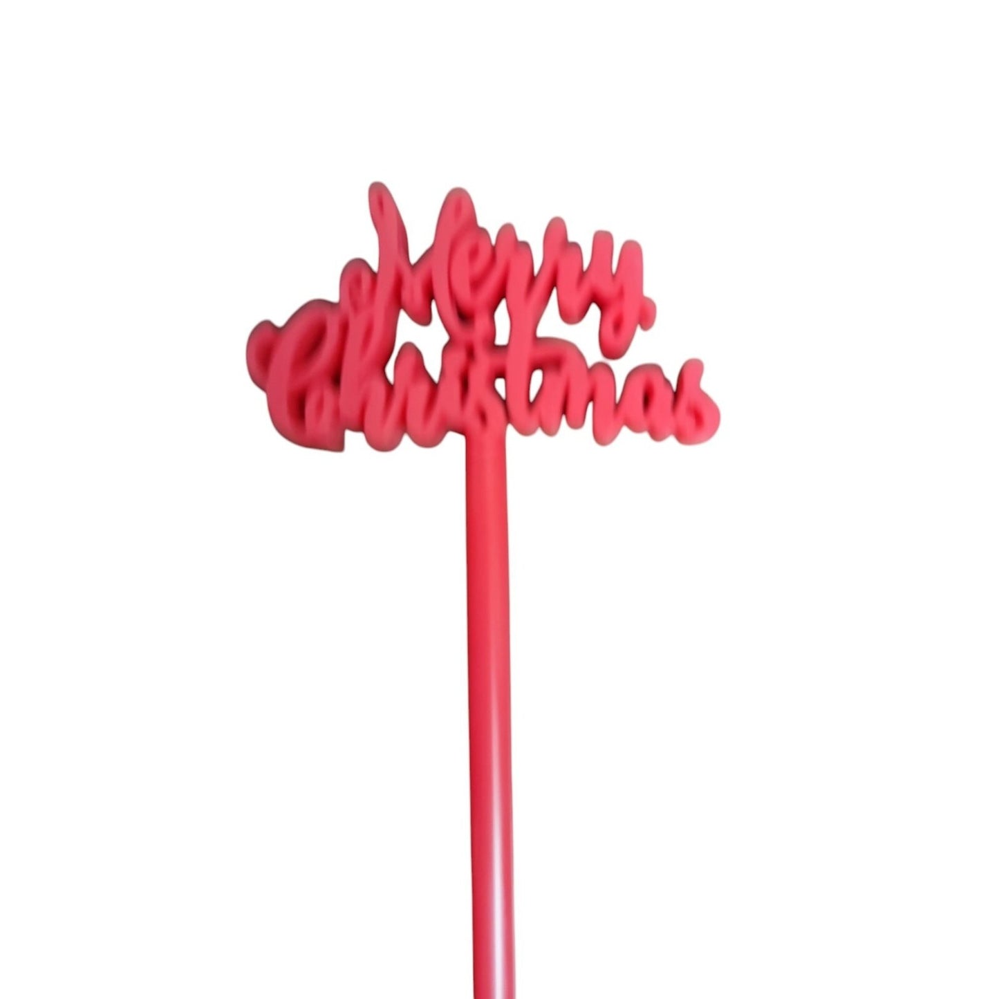 Merry Christmas Swizzle Stir Sticks Plastic Festive Holiday Drink 15 Red & Gold