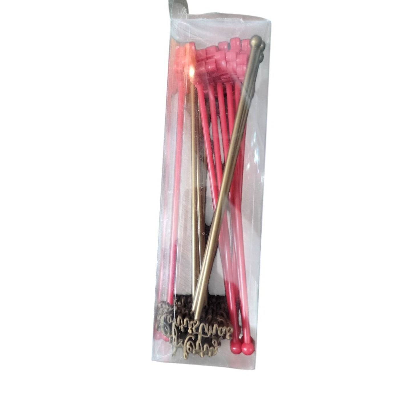 Merry Christmas Swizzle Stir Sticks Plastic Festive Holiday Drink 15 Red & Gold