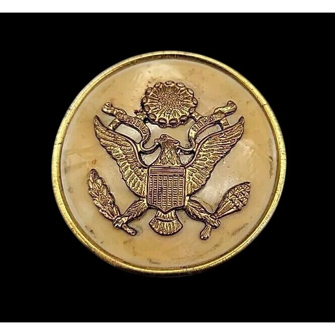 WWII Sweetheart Brooch Celluloid (Plastic) 2" Officer Insignia Original 1940s