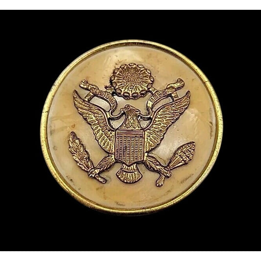 WWII Sweetheart Brooch Celluloid (Plastic) 2" Officer Insignia Original 1940s