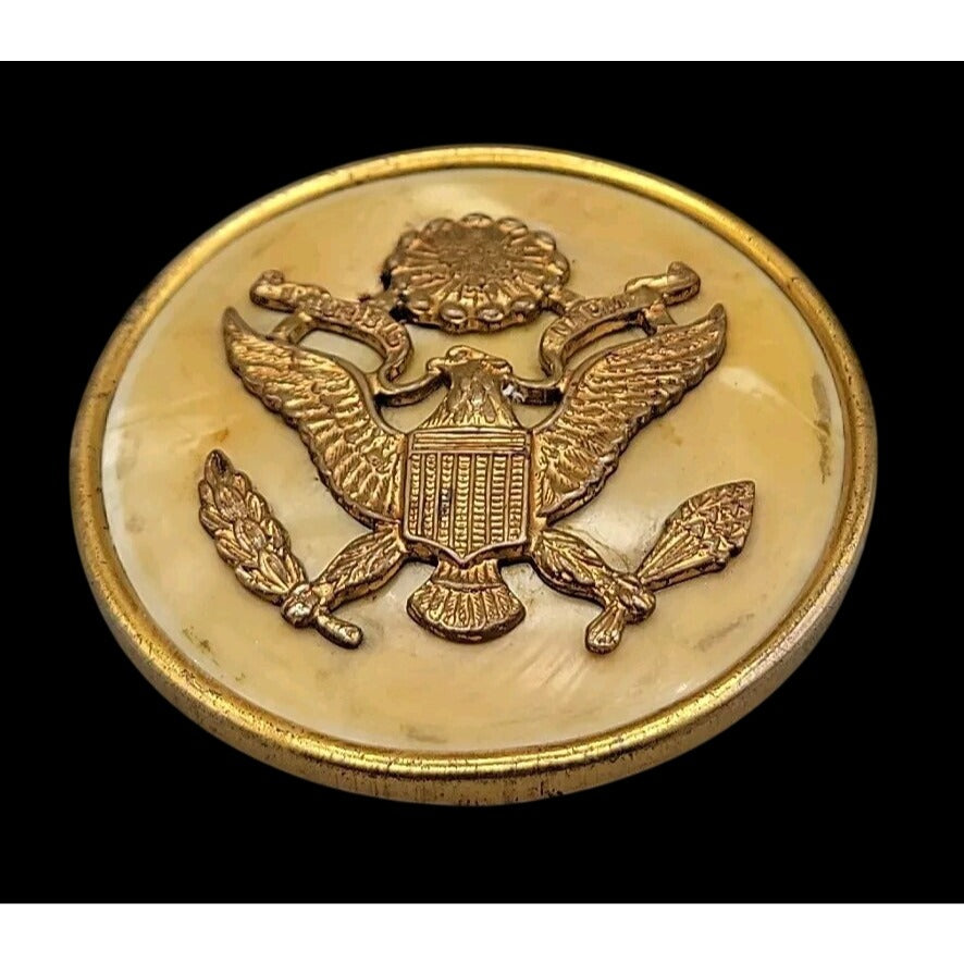 WWII Sweetheart Brooch Celluloid (Plastic) 2" Officer Insignia Original 1940s