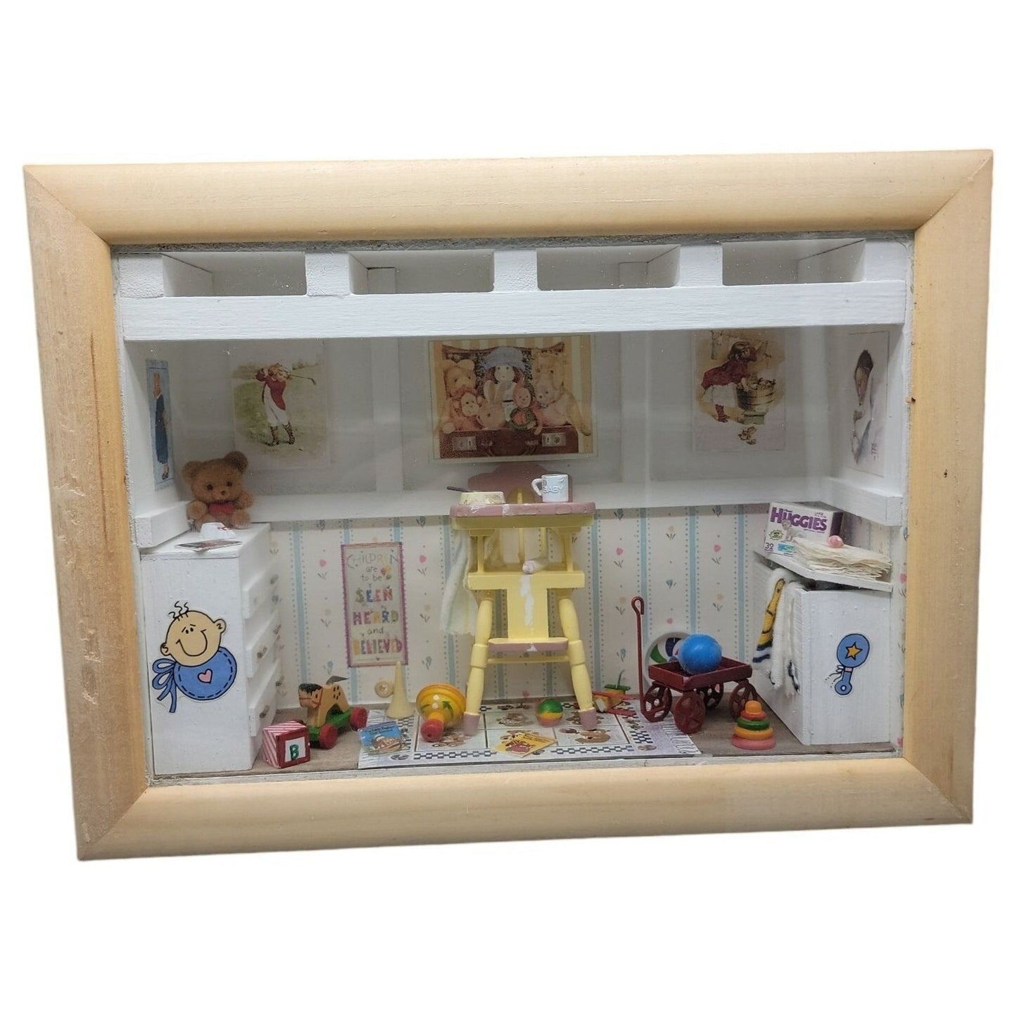 Vtg Collection Accent de Barbizon Nursery Shadow Box Diorama Resin 3D Wall Art