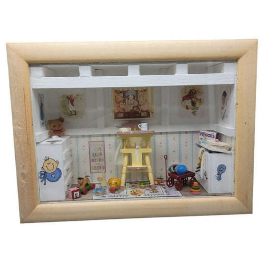 Vtg Collection Accent de Barbizon Nursery Shadow Box Diorama Resin 3D Wall Art