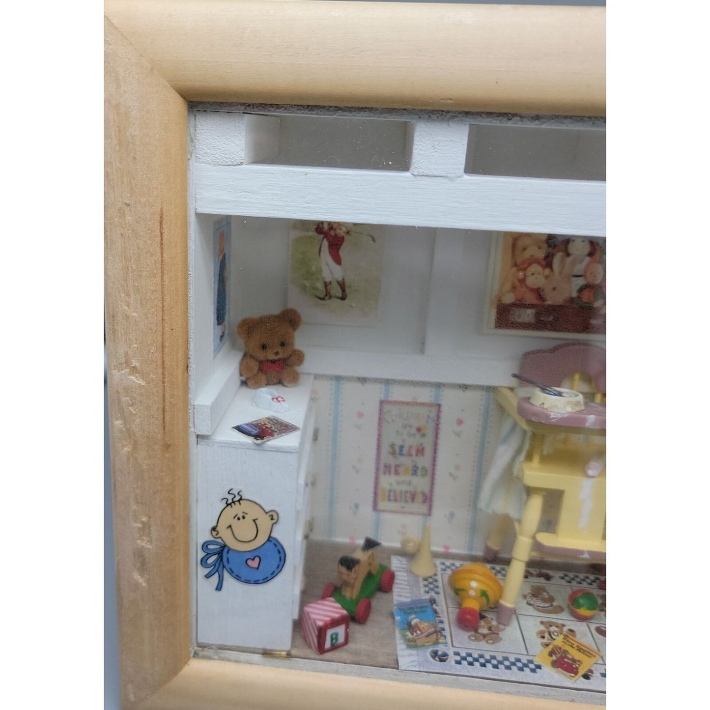 Vtg Collection Accent de Barbizon Nursery Shadow Box Diorama Resin 3D Wall Art