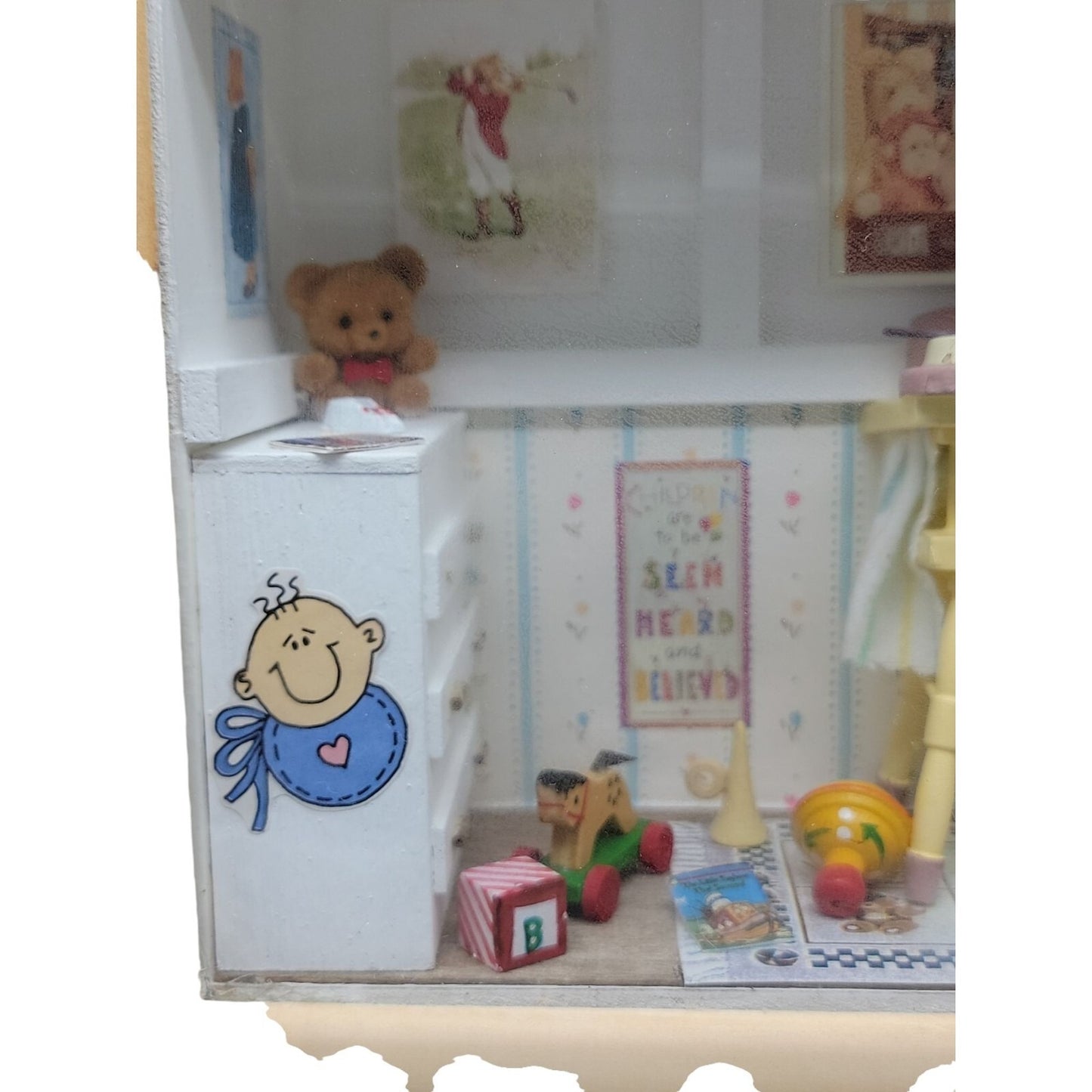 Vtg Collection Accent de Barbizon Nursery Shadow Box Diorama Resin 3D Wall Art