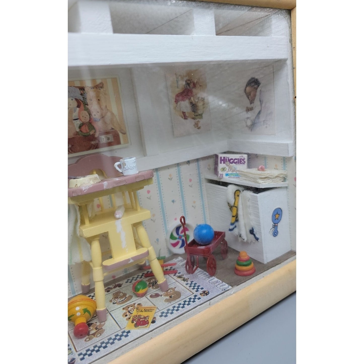 Vtg Collection Accent de Barbizon Nursery Shadow Box Diorama Resin 3D Wall Art