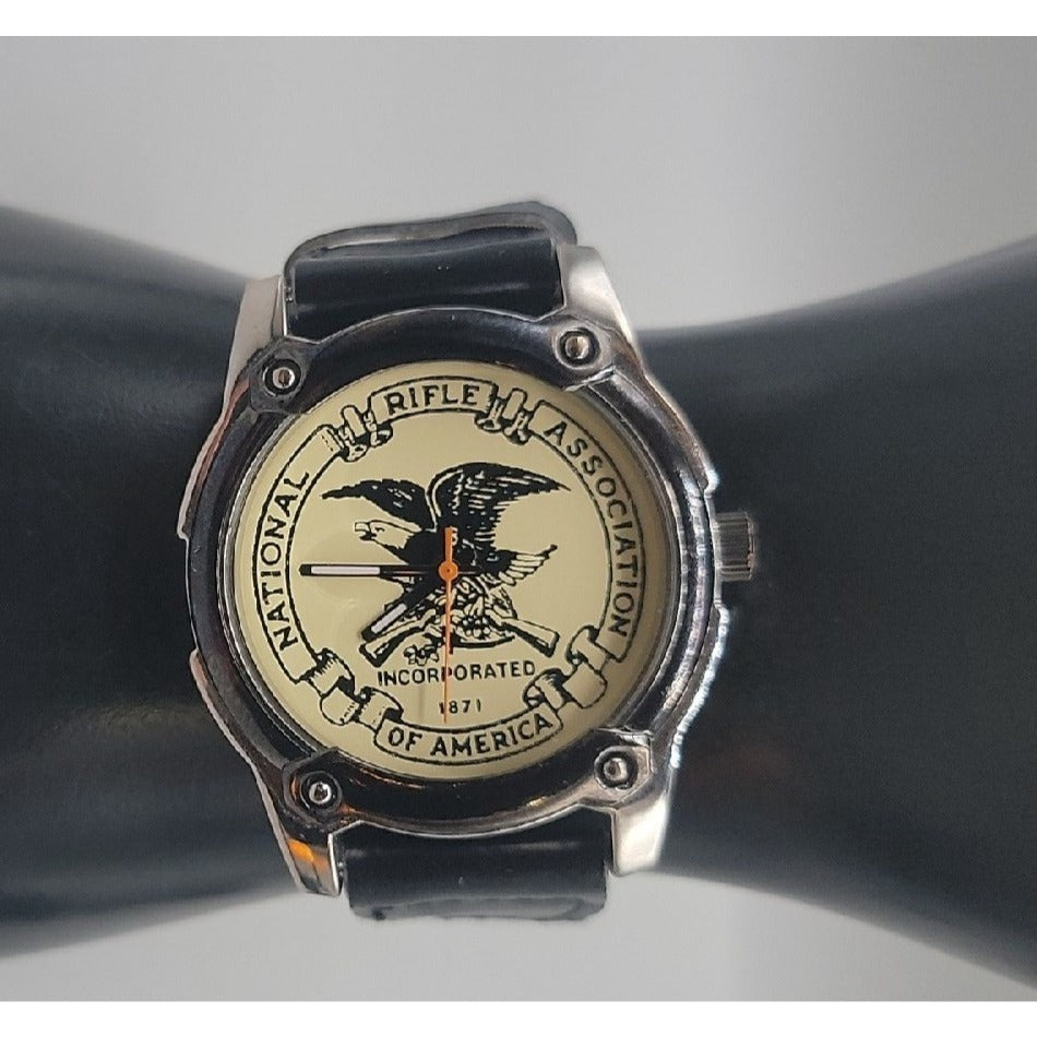 National Rifle Association Quartz Watch Collectors New Battery 8.5" 41mm Case