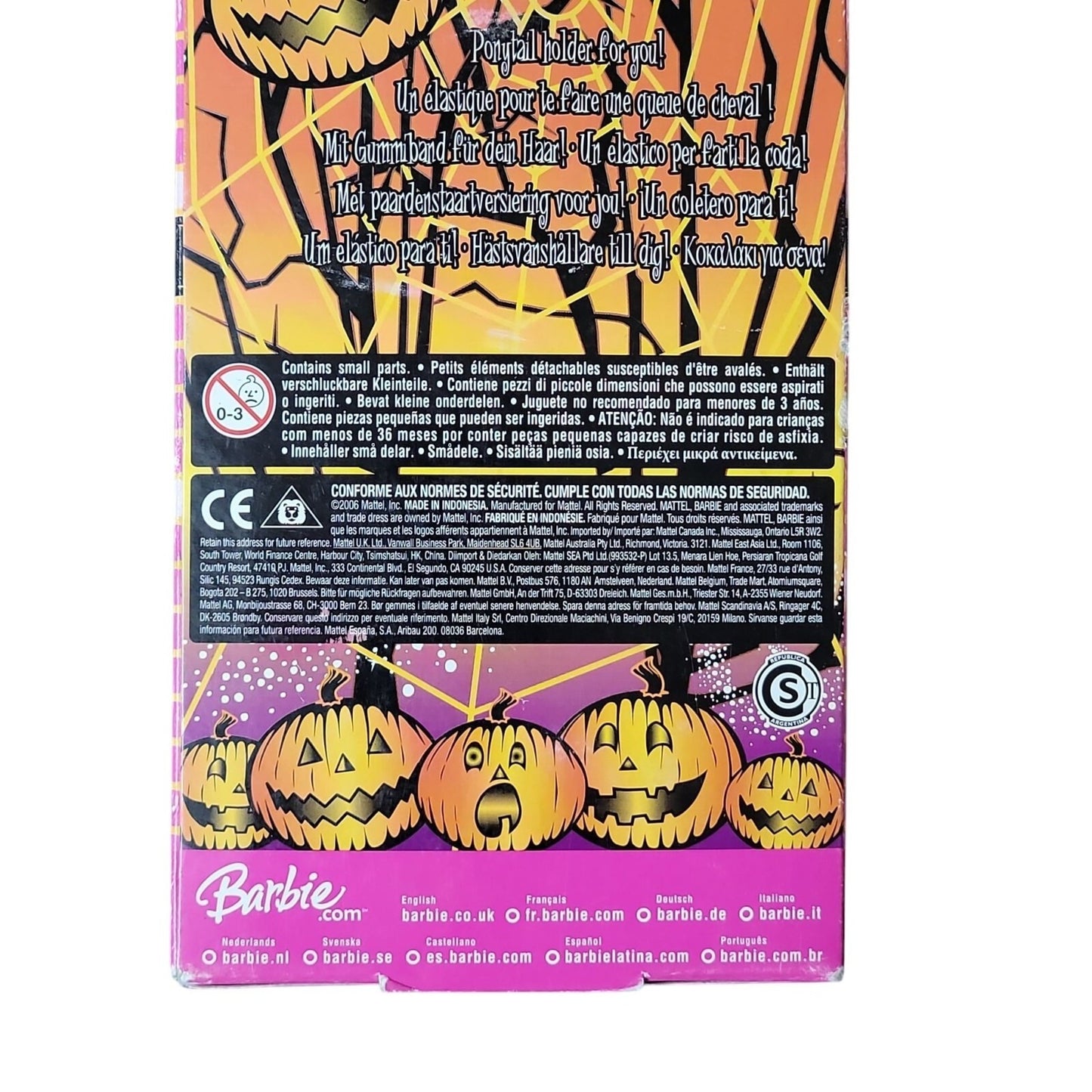 Barbie Halloween Charm Doll Multilingual 2006 Mattel #J9203 Witch Costume