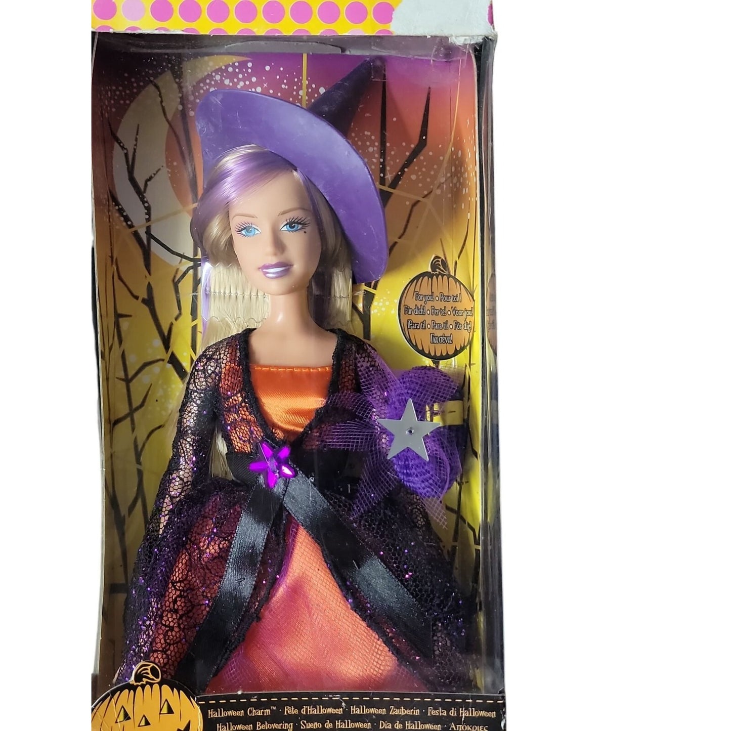 Barbie Halloween Charm Doll Multilingual 2006 Mattel #J9203 Witch Costume