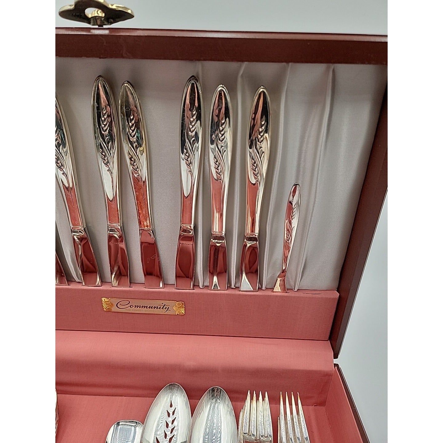Community Song Of Autumn Flatware Silver Plated Service of 8 w/Extras in Chest