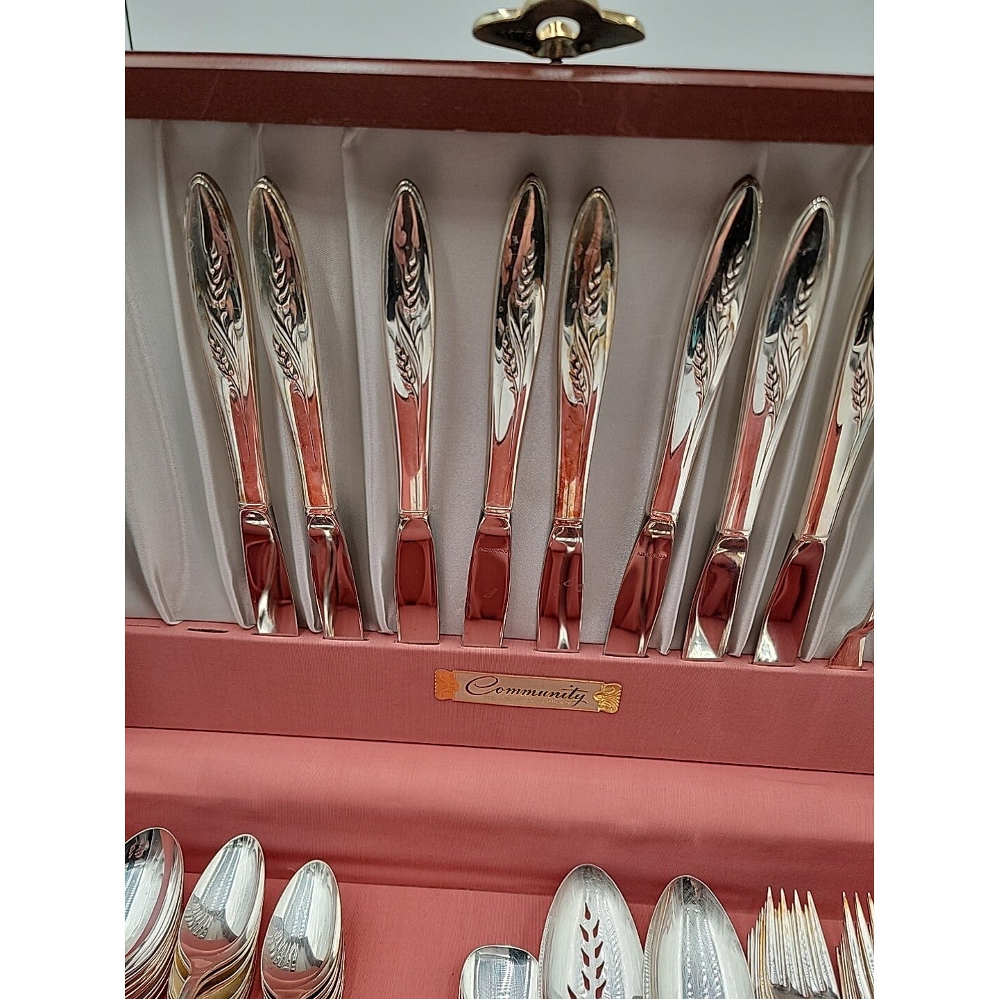 Community Song Of Autumn Flatware Silver Plated Service of 8 w/Extras in Chest
