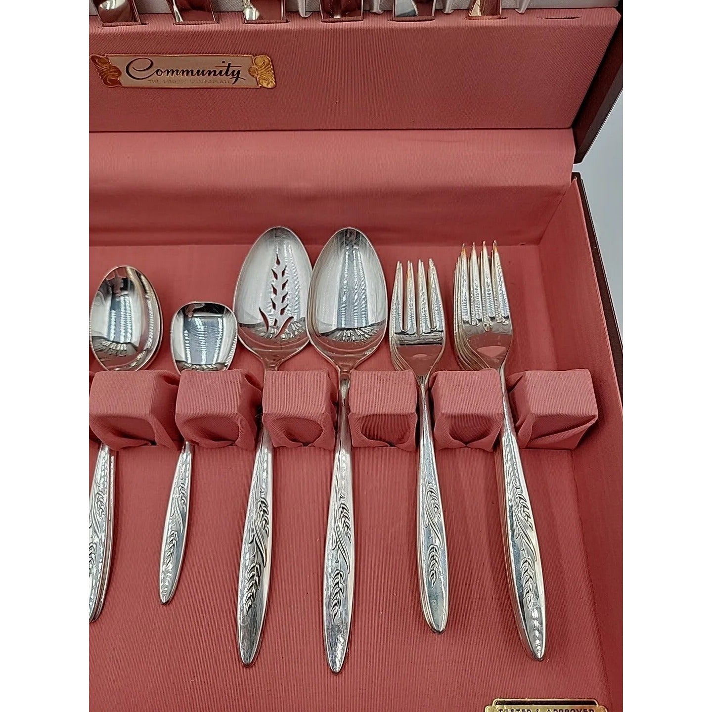 Community Song Of Autumn Flatware Silver Plated Service of 8 w/Extras in Chest