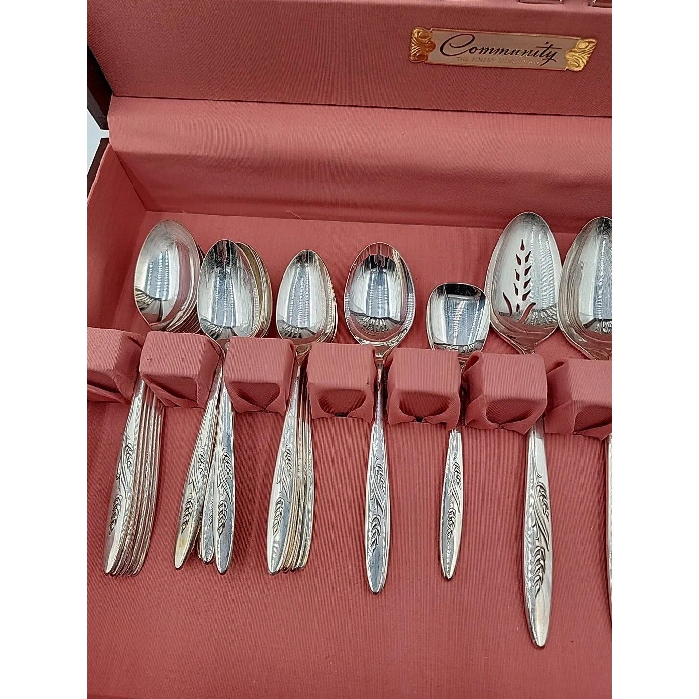 Community Song Of Autumn Flatware Silver Plated Service of 8 w/Extras in Chest