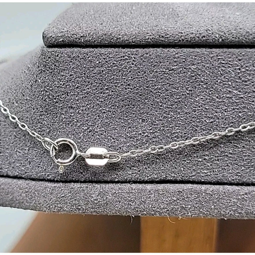 Sterling Silver Cubic Zirconia Snowflake Floating Pendant Necklace 19" 925 Chain