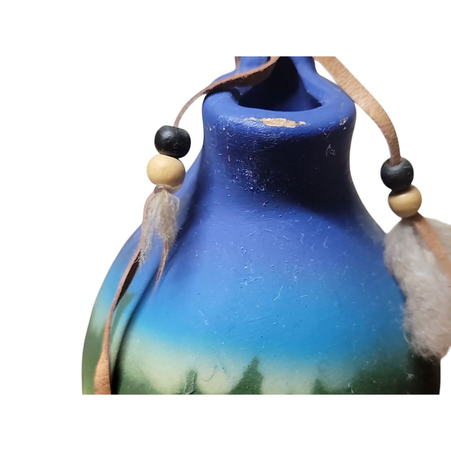 Native American Wedding Kopa Vase Feather Leather Southwest Eagle Small 4.5”
