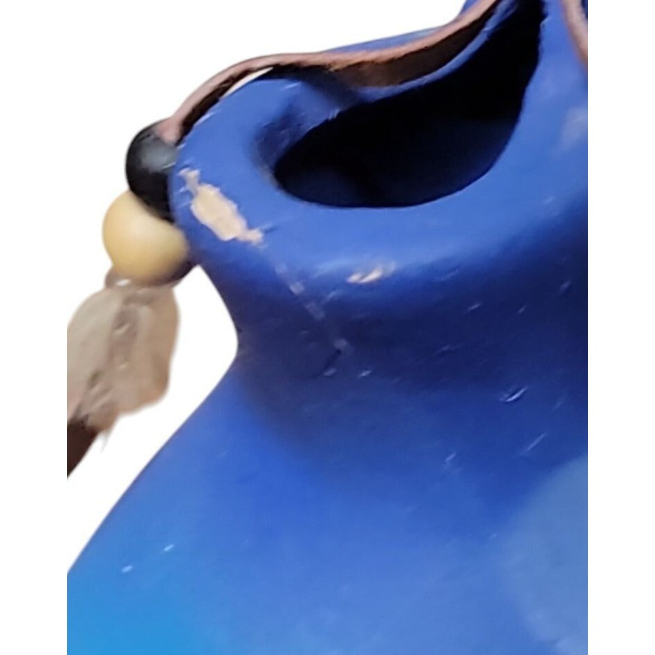Native American Wedding Kopa Vase Feather Leather Southwest Eagle Small 4.5”