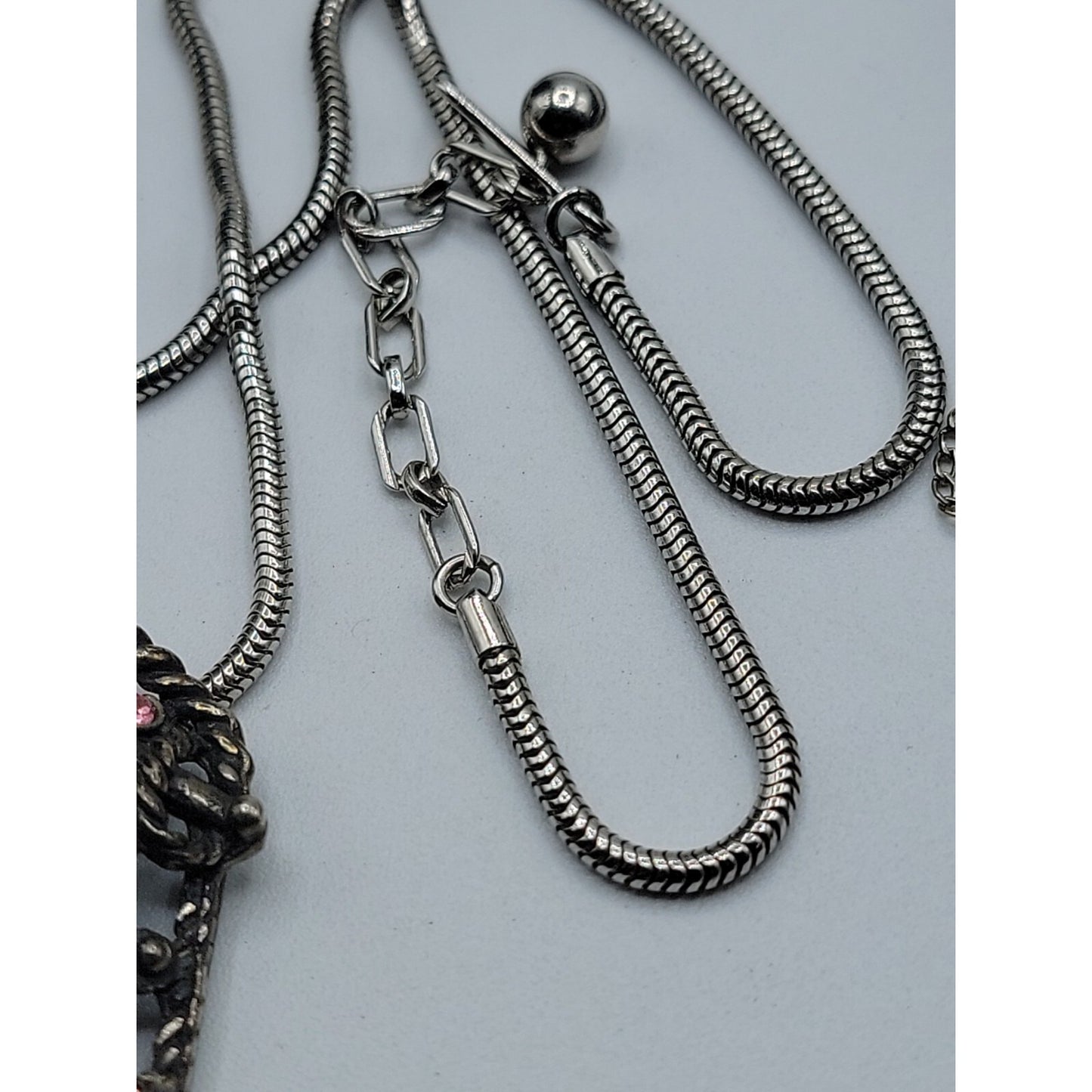Sarah Coventry Midnight Magic Necklace & Bracelet Black w/Pink Grey Rhinestones